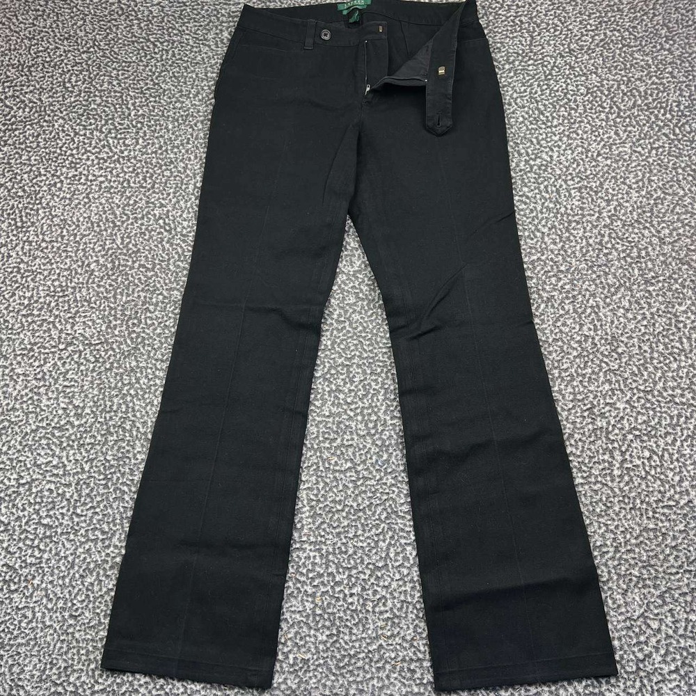 Lauren Ralph Lauren Adelle Dress Pants Women 6 Black Cotton Blend